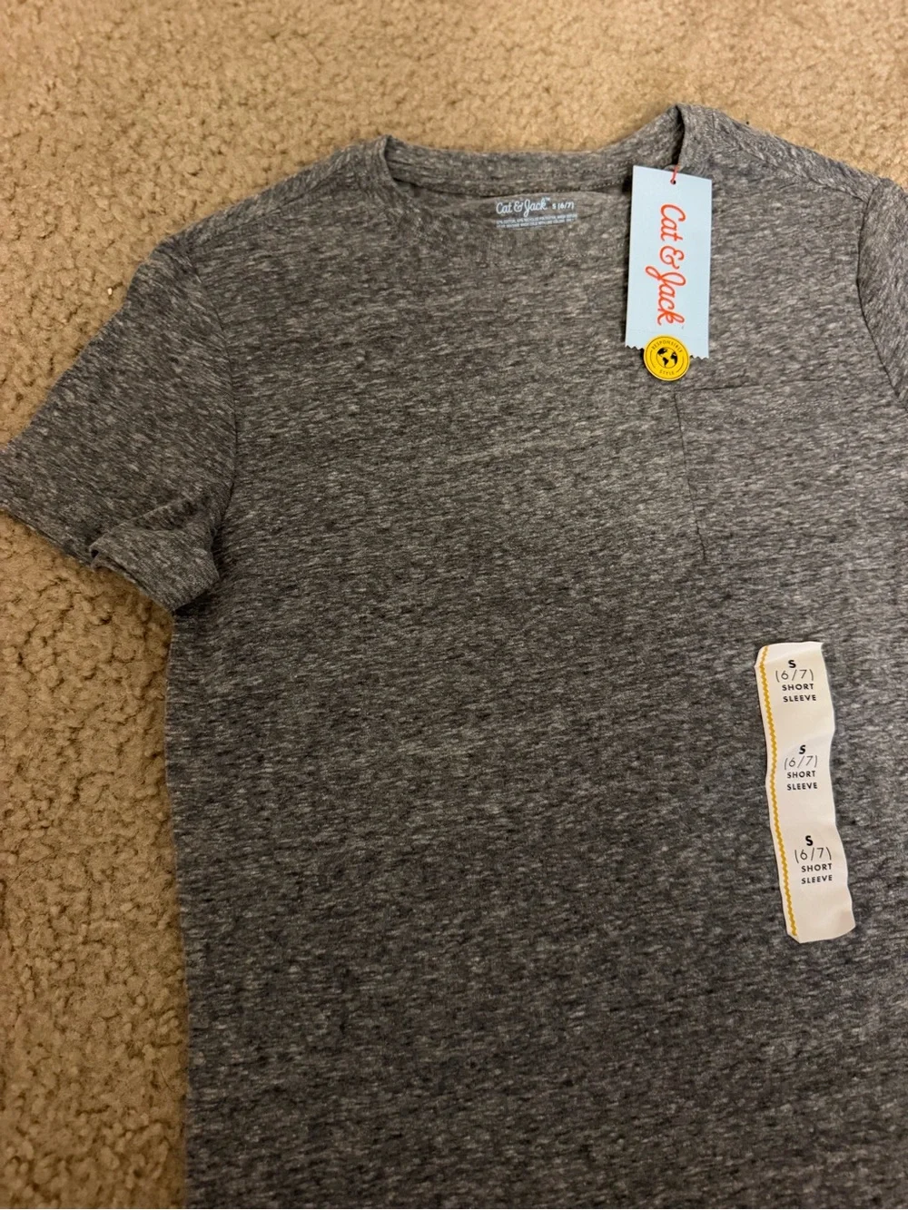 Cat & Jack Short Sleeve Crewneck Tee - Heather Gray